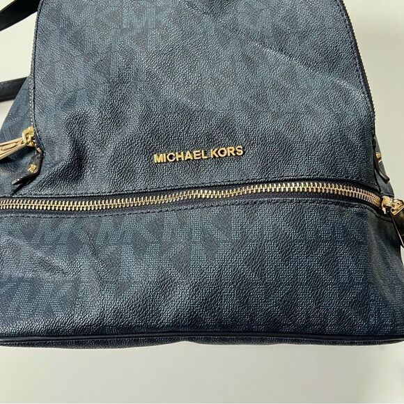 Michael Kors Rhea Medium Blue Logo Backpack - Picture 8 of 15